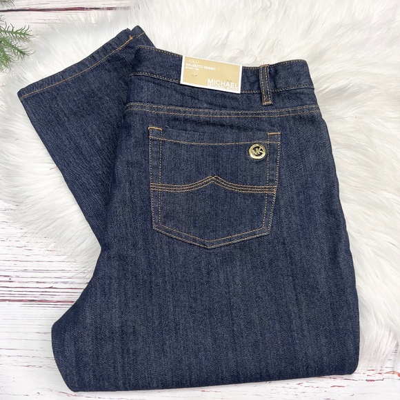 Michael Kors Denim - 👖NWT🤩 |•MICHAEL MICHAEL  KORS•| Gold Sausalito Skinny Leg Jeans Size 14